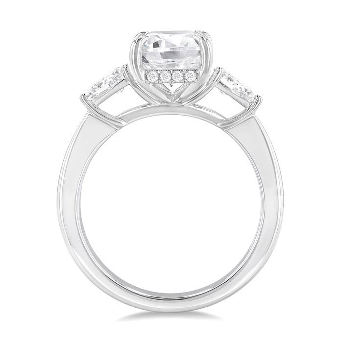 Emerald Shape Semi-Mount Diamond Engagement Ring