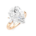 5/8 Ctw Akari Pear Shape Marquise and Round Cut Diamond Semi-Mount Engagement Ring in 14K Rose and White Gold
