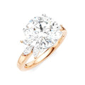 1/2 Ctw Akari Circular Shape Marquise and Round Cut Diamond Semi-Mount Engagement Ring in 14K Rose and White Gold