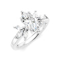 1/2 Ctw Akari Marquise and Round Cut Diamond Semi-Mount Engagement Ring in 14K White Gold