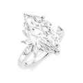 5/8 Ctw Akari Marquise and Round Cut Diamond Semi-Mount Engagement Ring in 14K White Gold
