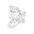 5/8 Ctw Akari Marquise and Round Cut Diamond Semi-Mount Engagement Ring in 14K White Gold