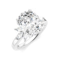 1/2 Ctw Akari Oval Shape Marquise and Round Cut Diamond Semi-Mount Engagement Ring in 14K White Gold