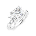 1/2 Ctw Akari Princess Shape Marquise and Round Cut Diamond Semi-Mount Engagement Ring in 14K White Gold