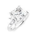 1/2 Ctw Akari Princess Shape Marquise and Round Cut Diamond Semi-Mount Engagement Ring in 14K White Gold