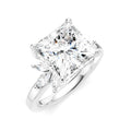 5/8 Ctw Akari Princess Shape Marquise and Round Cut Diamond Semi-Mount Engagement Ring in 14K White Gold