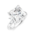 5/8 Ctw Akari Princess Shape Marquise and Round Cut Diamond Semi-Mount Engagement Ring in 14K White Gold