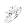 1/2 Ctw Akari Pear Shape Marquise and Round Cut Diamond Semi-Mount Engagement Ring in 14K White Gold
