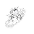 1/2 Ctw Akari Pear Shape Marquise and Round Cut Diamond Semi-Mount Engagement Ring in 14K White Gold