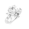 5/8 Ctw Akari Pear Shape Marquise and Round Cut Diamond Semi-Mount Engagement Ring in 14K White Gold