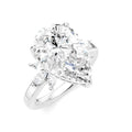 5/8 Ctw Akari Pear Shape Marquise and Round Cut Diamond Semi-Mount Engagement Ring in 14K White Gold