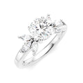 1/2 Ctw Akari Circular Shape Marquise and Round Cut Diamond Semi-Mount Engagement Ring in 14K White Gold