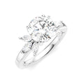 1/2 Ctw Akari Circular Shape Marquise and Round Cut Diamond Semi-Mount Engagement Ring in 14K White Gold