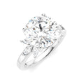 1/2 Ctw Akari Circular Shape Marquise and Round Cut Diamond Semi-Mount Engagement Ring in 14K White Gold