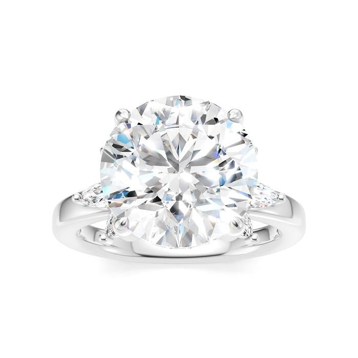 1/2 Ctw Akari Circular Shape Marquise and Round Cut Diamond Semi-Mount Engagement Ring in 14K White Gold