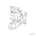 5/8 Ctw Akari Marquise and Round Cut Diamond Semi-Mount Engagement Ring in 14K White Gold