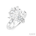 5/8 Ctw Akari Pear Shape Marquise and Round Cut Diamond Semi-Mount Engagement Ring in 14K White Gold