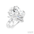 5/8 Ctw Akari Pear Shape Marquise and Round Cut Diamond Semi-Mount Engagement Ring in 14K White Gold