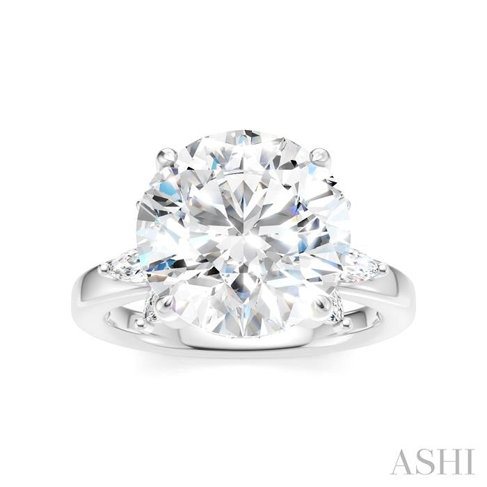 1/2 Ctw Akari Circular Shape Marquise and Round Cut Diamond Semi-Mount Engagement Ring in 14K White Gold