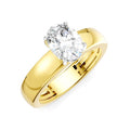 1/20 Ctw Oval Shape Round Cut Diamond Semi-Mount Engagement Ring in 14K Yellow and White Gold