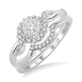 1/4 Ctw Diamond Wedding Set with 1/5 Ctw Shine Bright Round Cut Engagement Ring and 1/20 Ctw Wedding Band in 14K White Gold