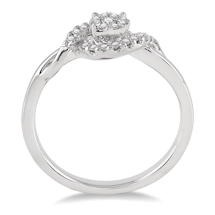 1/5 Ctw Shine Bright Round Cut Diamond Engagement Ring in 14K White Gold