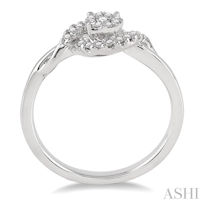 1/5 Ctw Shine Bright Round Cut Diamond Engagement Ring in 14K White Gold