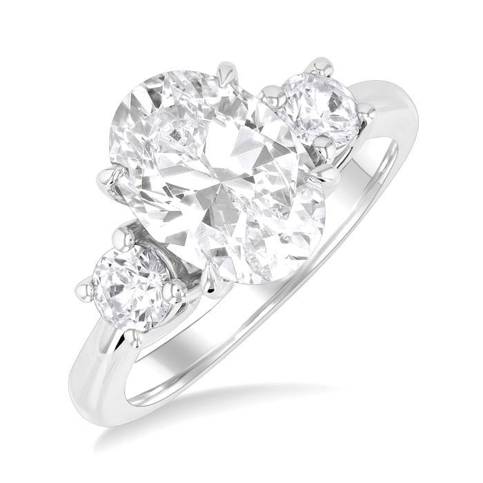 Oval Shape Semi-Mount Diamond Engagement Ring