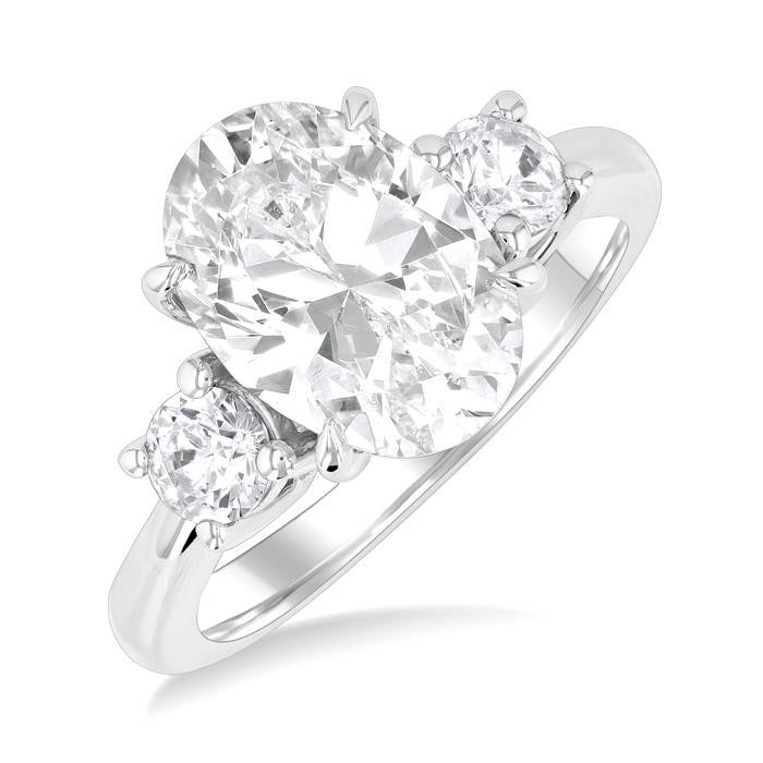 Oval Shape Semi-Mount Diamond Engagement Ring