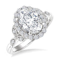 Jasmine Oval Shape Semi-Mount Halo Diamond Engagement Ring