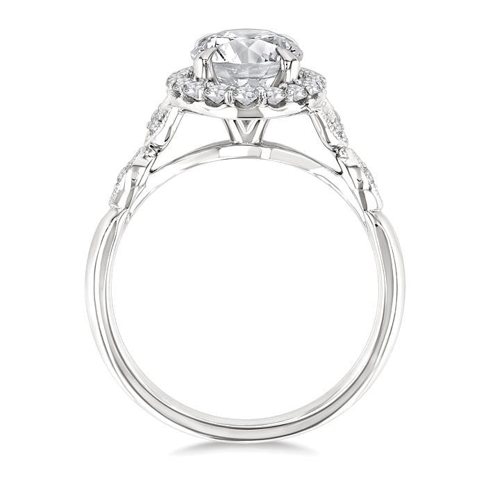 Jasmine Oval Shape Semi-Mount Halo Diamond Engagement Ring