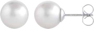 14k White Gold Akoya Pearl Stud Earring 7-7.5mm