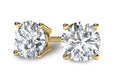 Yellow Gold Diamond Earrings front view