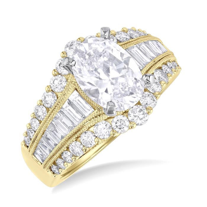 Oval Shape Semi-Mount Diamond Engagement Ring