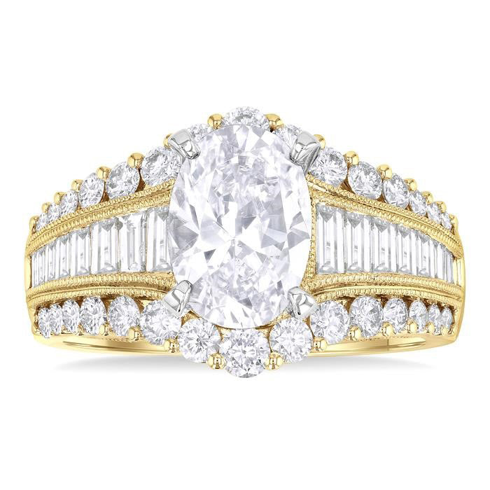 Oval Shape Semi-Mount Diamond Engagement Ring