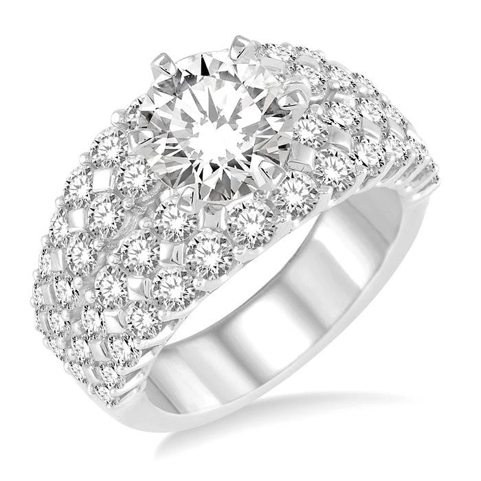 2 1/2 Ctw Diamond Semi-Mount Engagement Ring in 14K White Gold