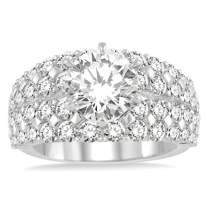 2 1/2 Ctw Diamond Semi-Mount Engagement Ring in 14K White Gold