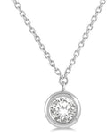 Round Shape Bezel Set Diamond Pendant