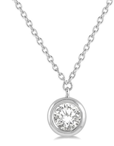 Round Shape Bezel Set Diamond Pendant