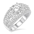 1 1/5 Ctw Diamond Semi-Mount Engagement Ring in 14K White Gold