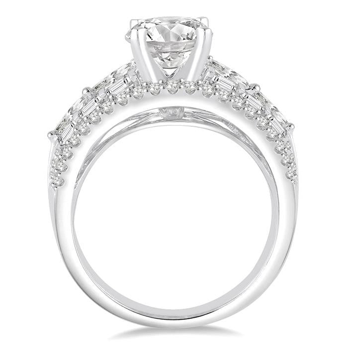 1 1/5 Ctw Diamond Semi-Mount Engagement Ring in 14K White Gold