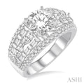 1 1/5 Ctw Diamond Semi-Mount Engagement Ring in 14K White Gold