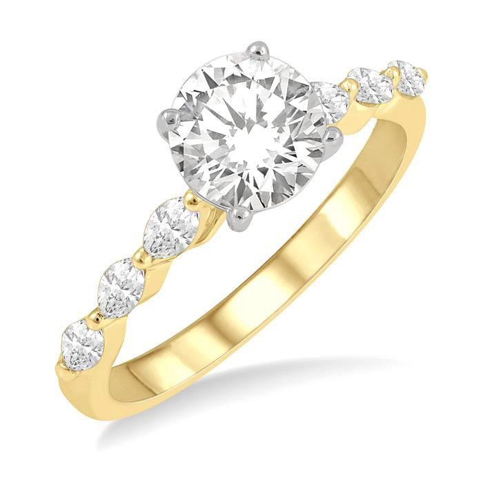 Crown Diamond Semi-Mount Ring