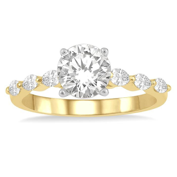 Crown Diamond Semi-Mount Ring