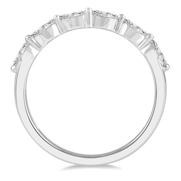 1/3 Ctw Marquise Cut Diamond Wedding Band in 14K White Gold