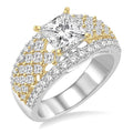 Princess Shape Semi-Mount Diamond Engagement Ring