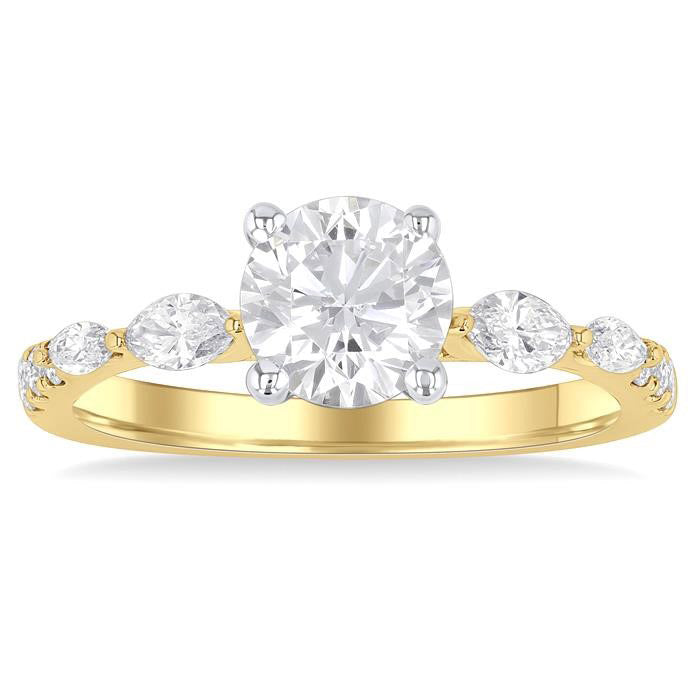 Round Shape Semi-Mount Diamond Engagement Ring