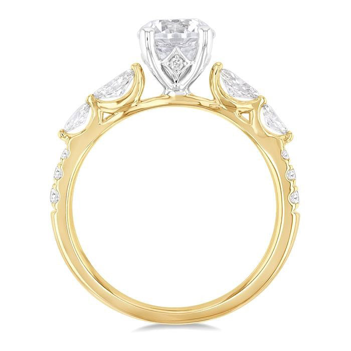 Round Shape Semi-Mount Diamond Engagement Ring