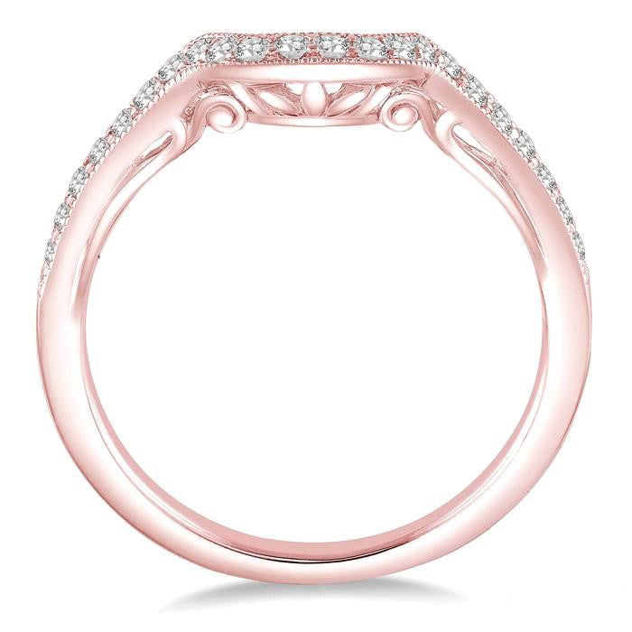 1/4 Ctw Round Cut Diamond Wedding Band in 14K Rose Gold