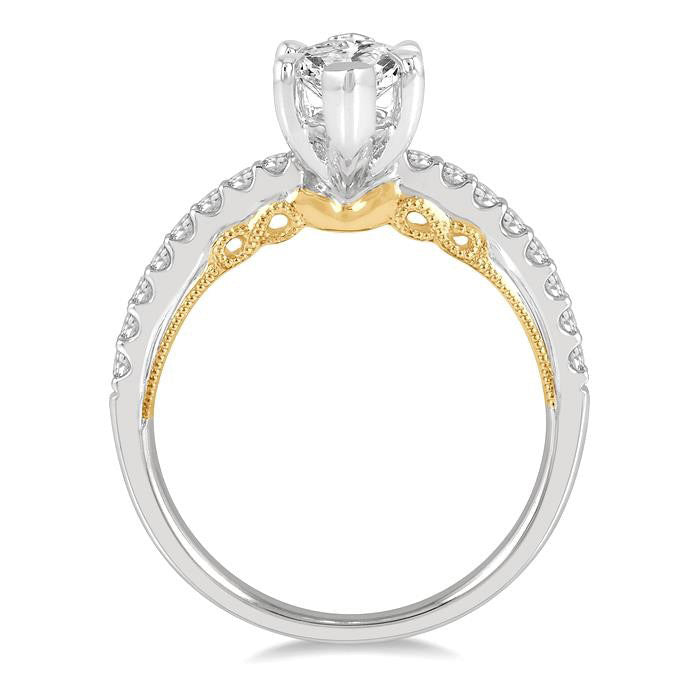 Marquise Shape Semi-Mount Diamond Engagement Ring